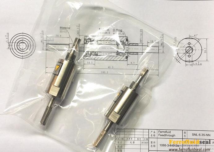 small ferrofluid feedthrough for PVD