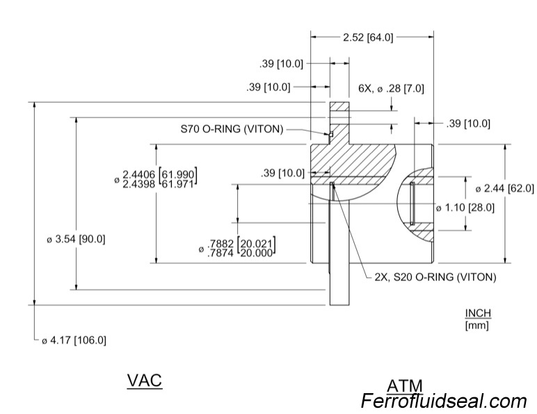 Ferrotec Feedthrough HFL-024-NN Ferrofluidic 133611