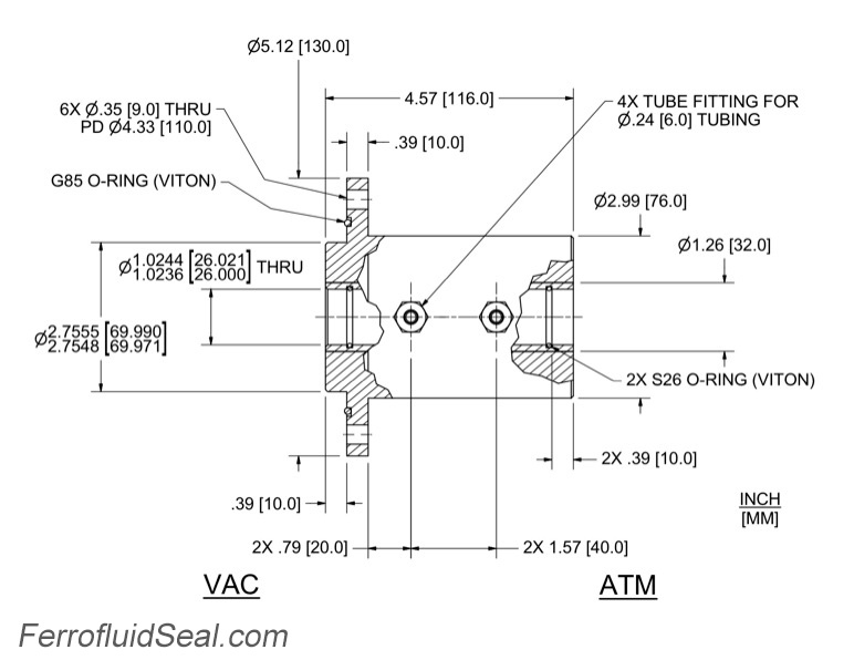 Ferrotec Feedthrough HFL-026-WN Ferrofluidic 133582