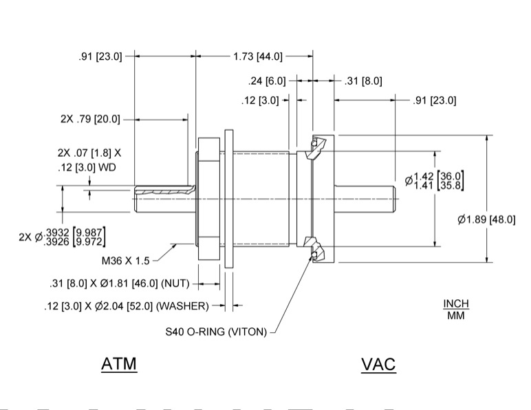 Ferrotec Feedthrough SNL-010-NN Ferrofluidic 121503